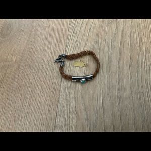 Silver, torques and leather risk band, hand made